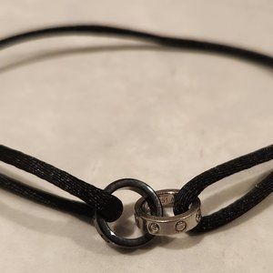 Cartier Love Bracelet white gold & diamonds interlocking with black ceramic